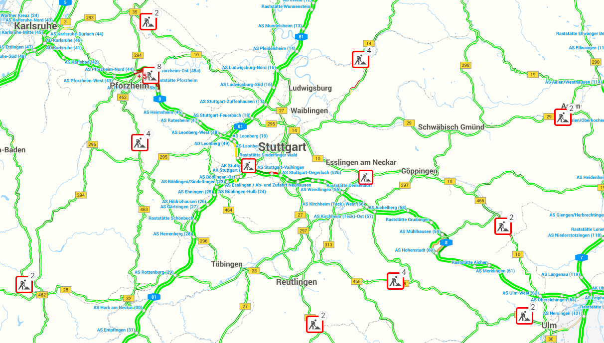 Verkehrsinfo-BW-Karte Alt text